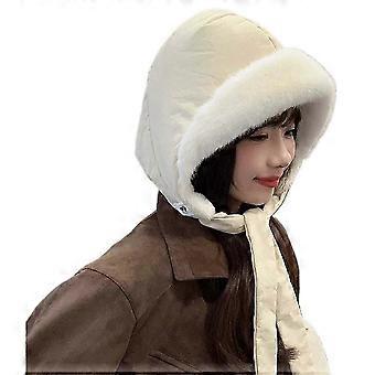 Winter Fashionable Cute Thickened Plush Knitted Hat Ladies Cycling Warm Knitted Hat