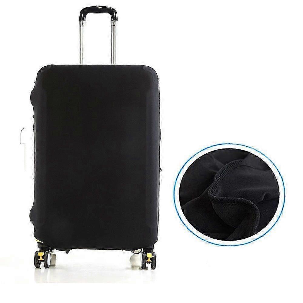 Elastic Solid Color Suitcase Cover Suitcase Protector (Black, 22-24 inch)