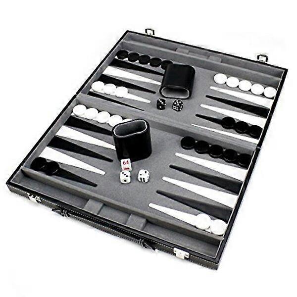 Portable Backgammon PU Leather Black Casual Entertainment Backgammon