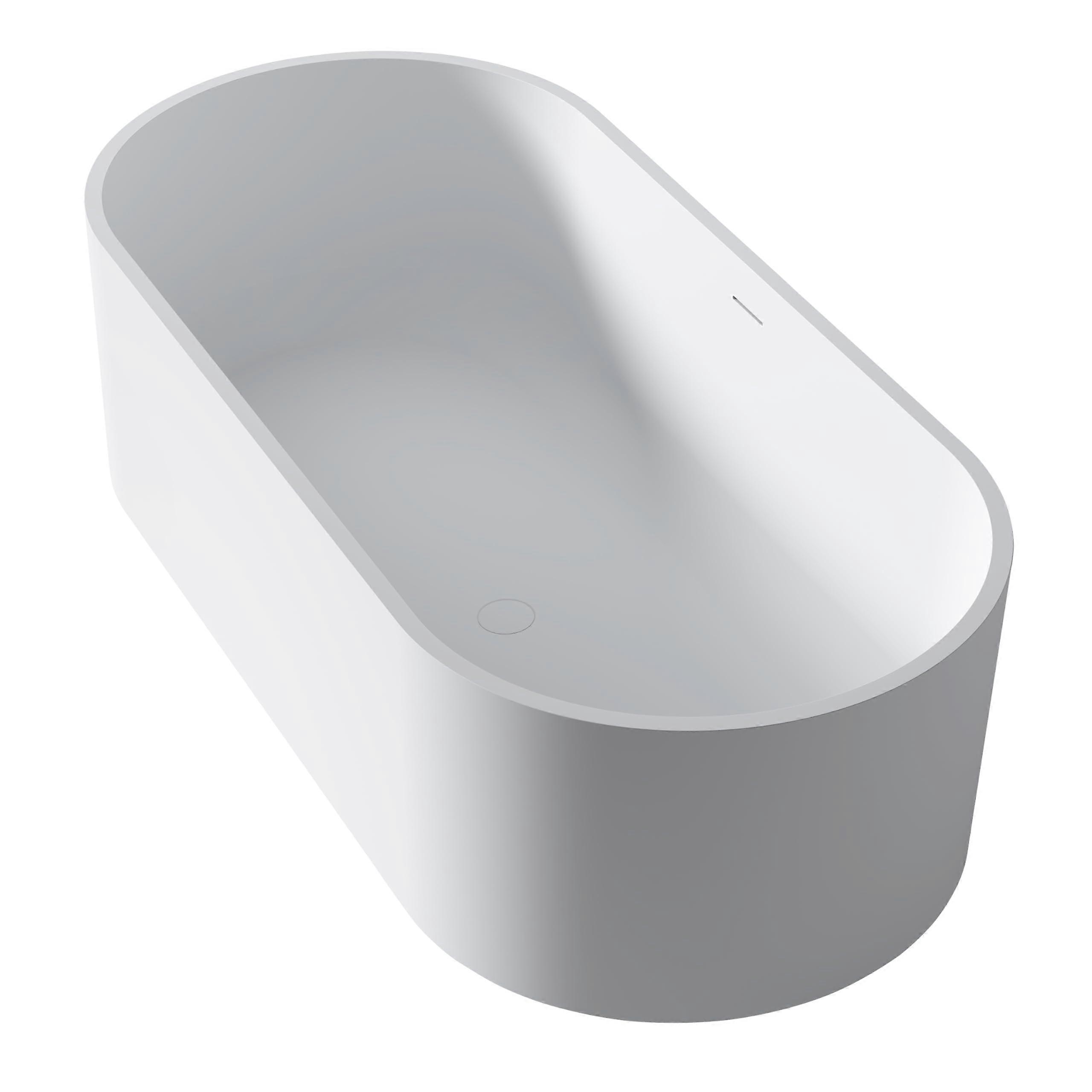 Solid Surface Bathtub Matt White Freestanding Design with SlipResistant and StainResistant Finish
