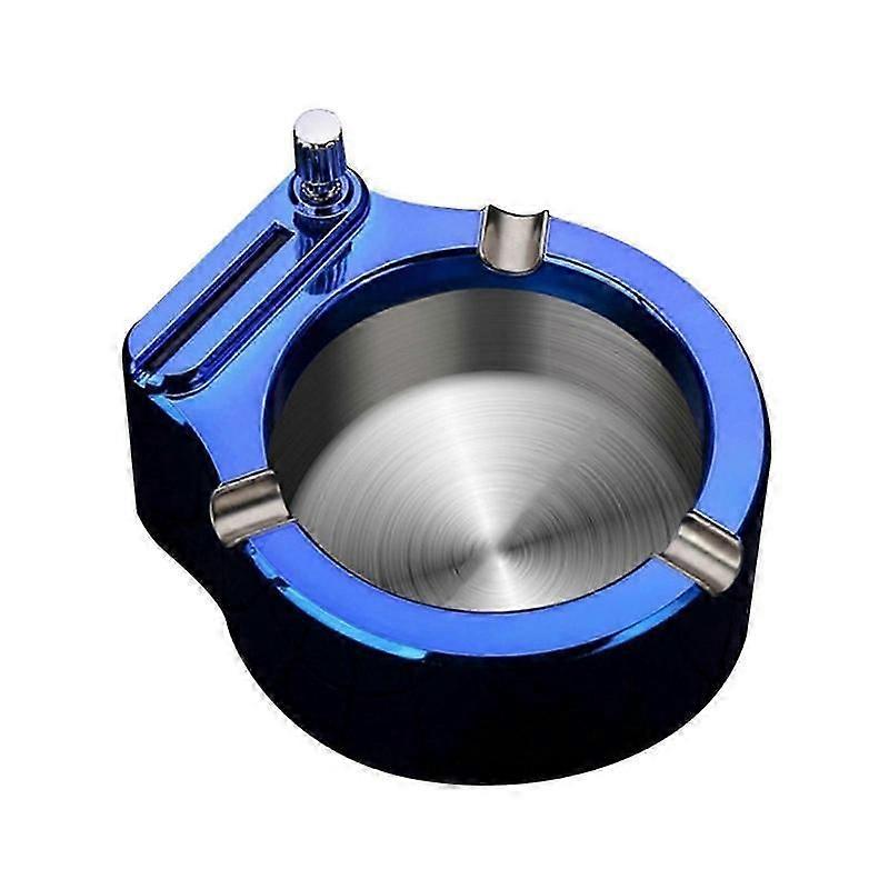 Retro Metal Ashtray with Match Igniter Multifunction