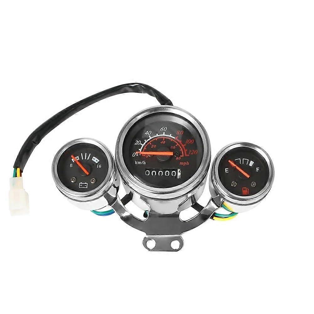 Universal Motorcycle Digital Speedometer Tachometer Combo with LCD Odometer Fuel Gauge