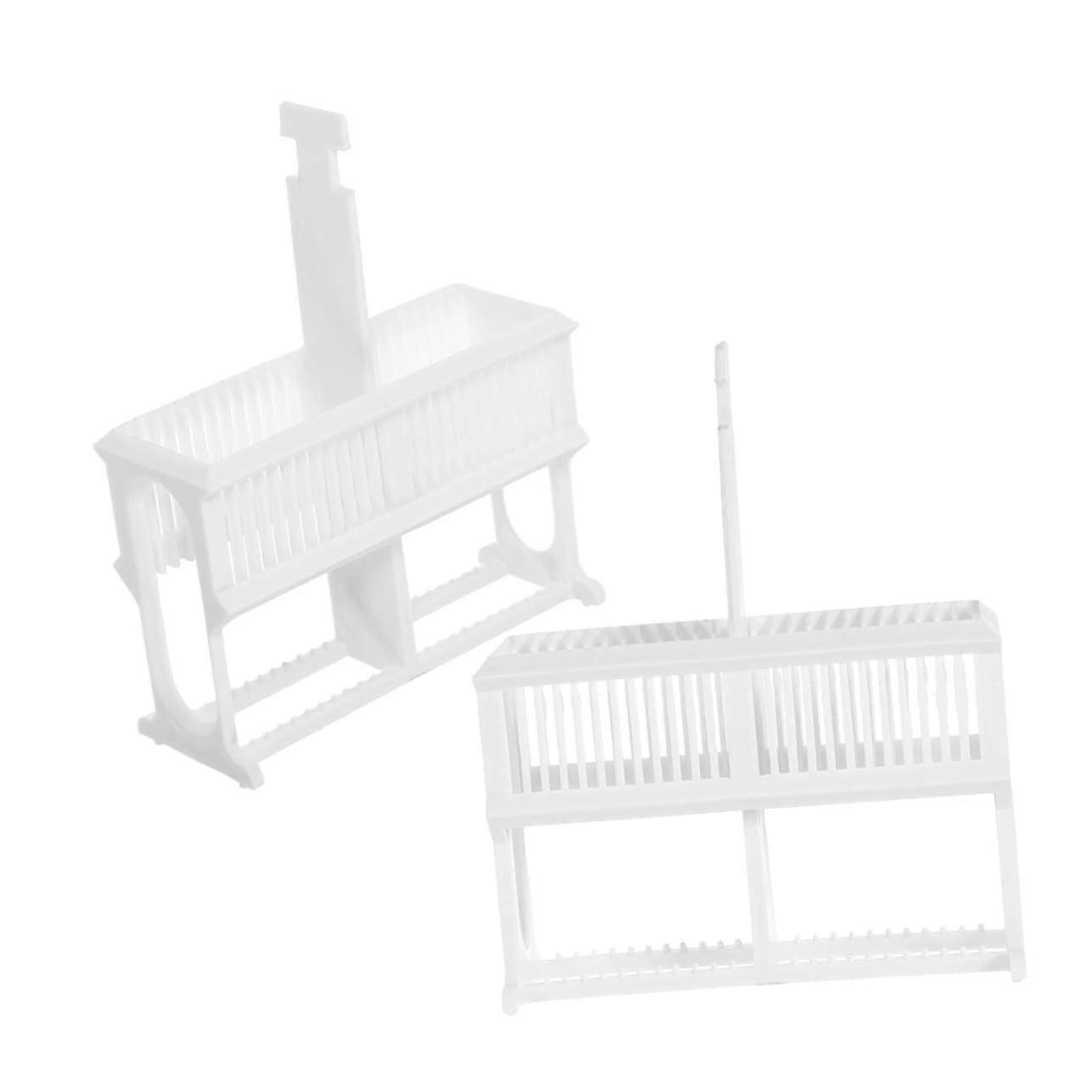 2pcs Plastic Microscope Slide Storage Rack Holder for Laboratory Classroom Experiments Reusable Organizer