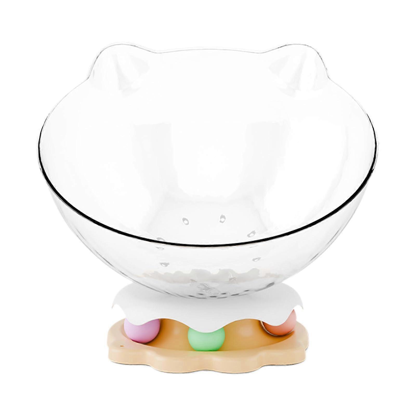 Cat Bed with Rotatable Teaser Disc, Modern Transparent Elevated Design with Plush Cushion
