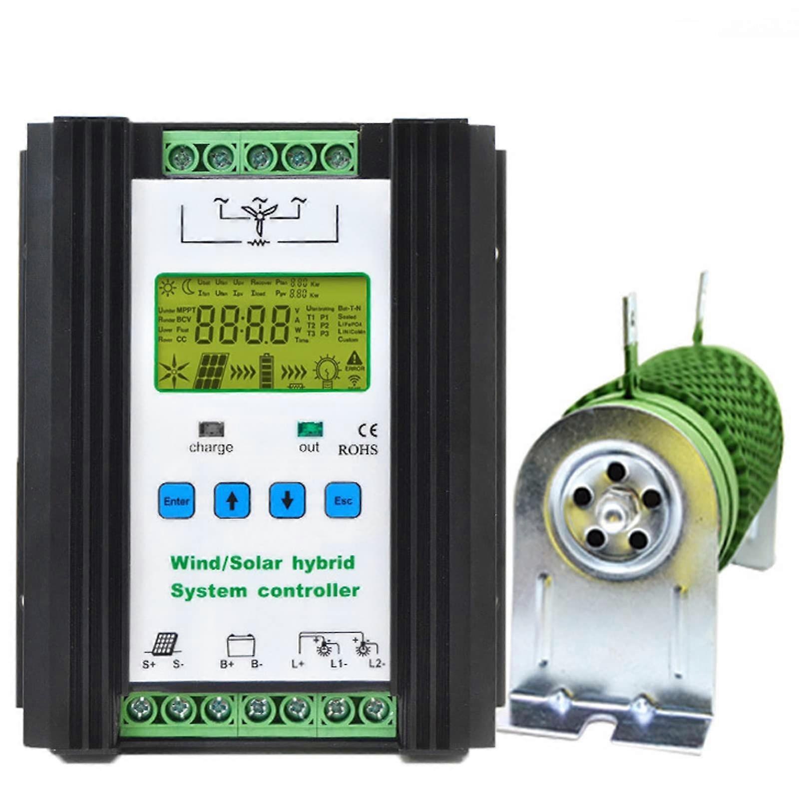 Wind Solar Hybrid MPPT Charge Controller 12V 24V with Boost and Dump Load for Off Grid Battery