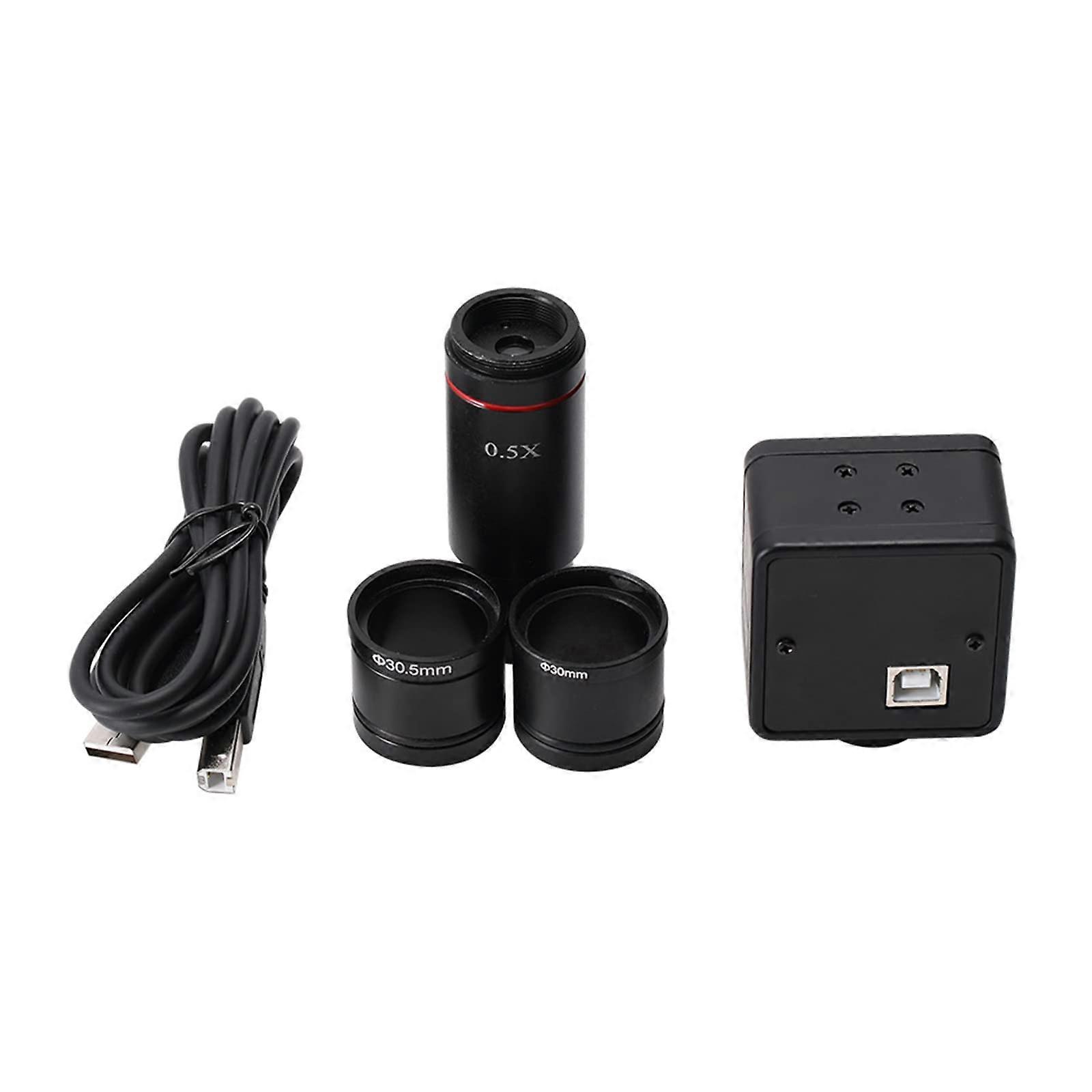 5MP USB Microscope Camera with 0.5X/1X CMOS Digital Eyepiece, 30mm 30.5mm Adapter, Resolution