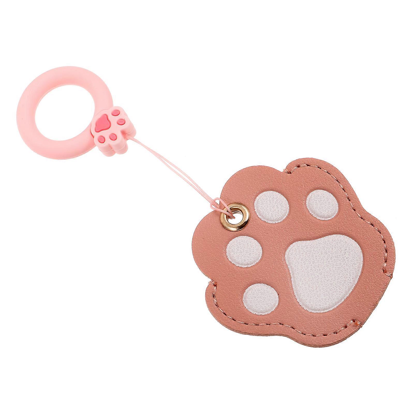 Key Protector Cap Cat Paw Shape for Gift Giving Pink Pu Material Key Cover 1Set