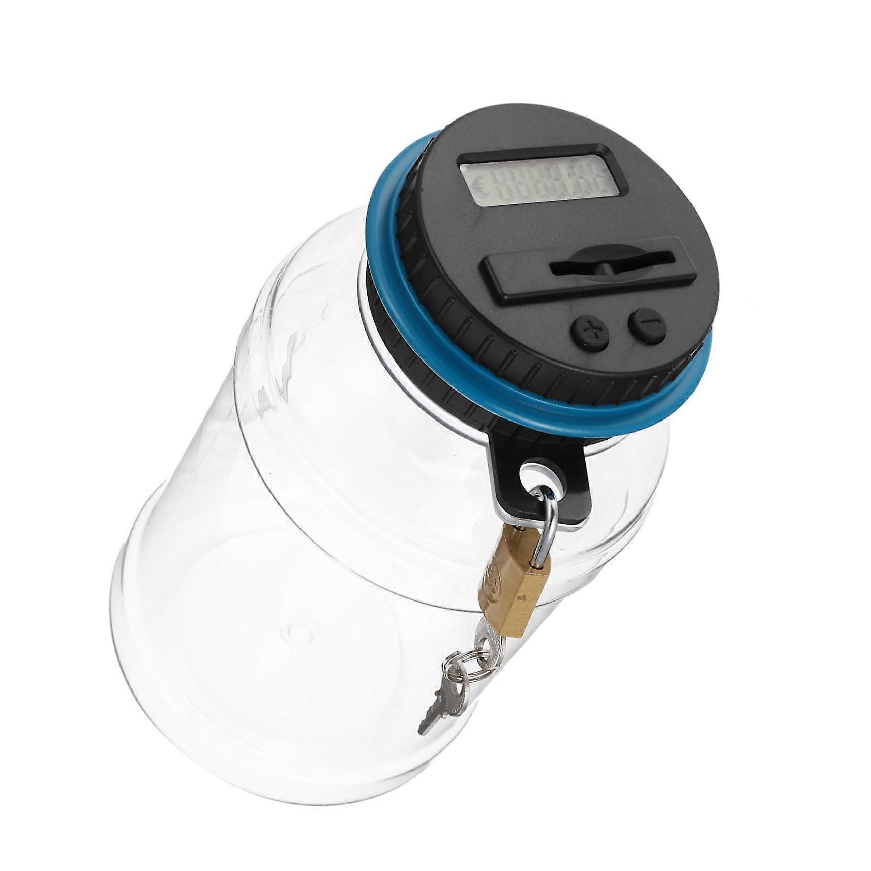 Digital Coin Counting Jar with LCD Display and Secure Code Lock for Adults Savings