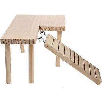 Wooden Hamster Toy Platform for Pet Use 4Sets Wear-Resistant Hamster Supply