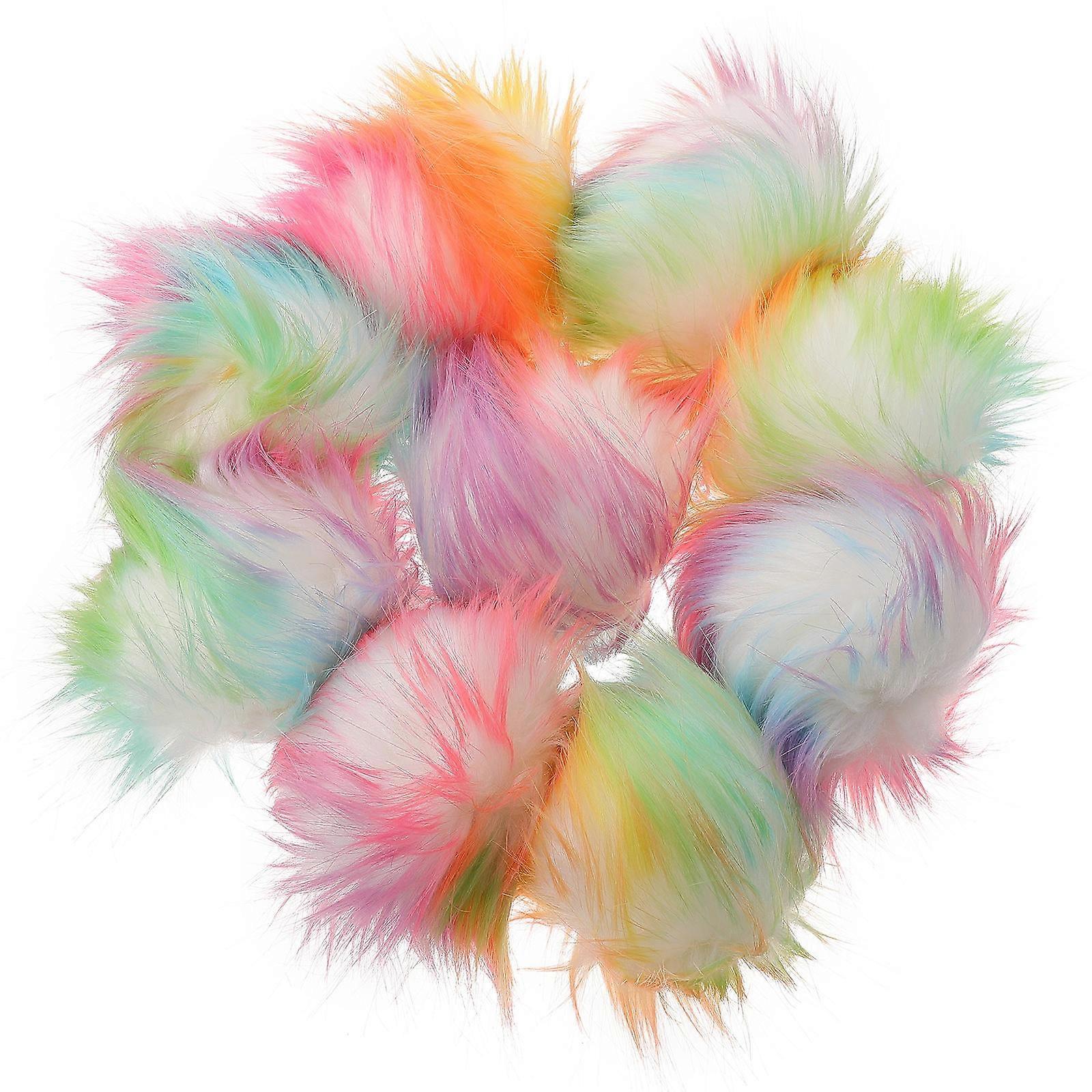 24Pcs Artificial Fur Balls For Winter Hat Decoration With Assorted Color Material