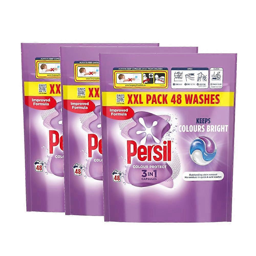 Persil 3-in-1 Colour Protect Capsules 48 Washes (3 Pack)