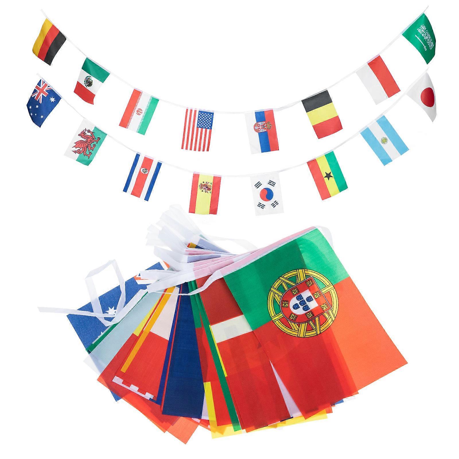 Countries String Flag Polyester International Bunting Banner with 5Pcs