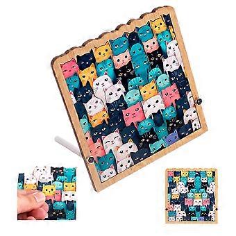 135 Piece Cat Shaped Wooden Jigsaw Puzzle with Unique Silhouette and Durable Precision Cut Pieces