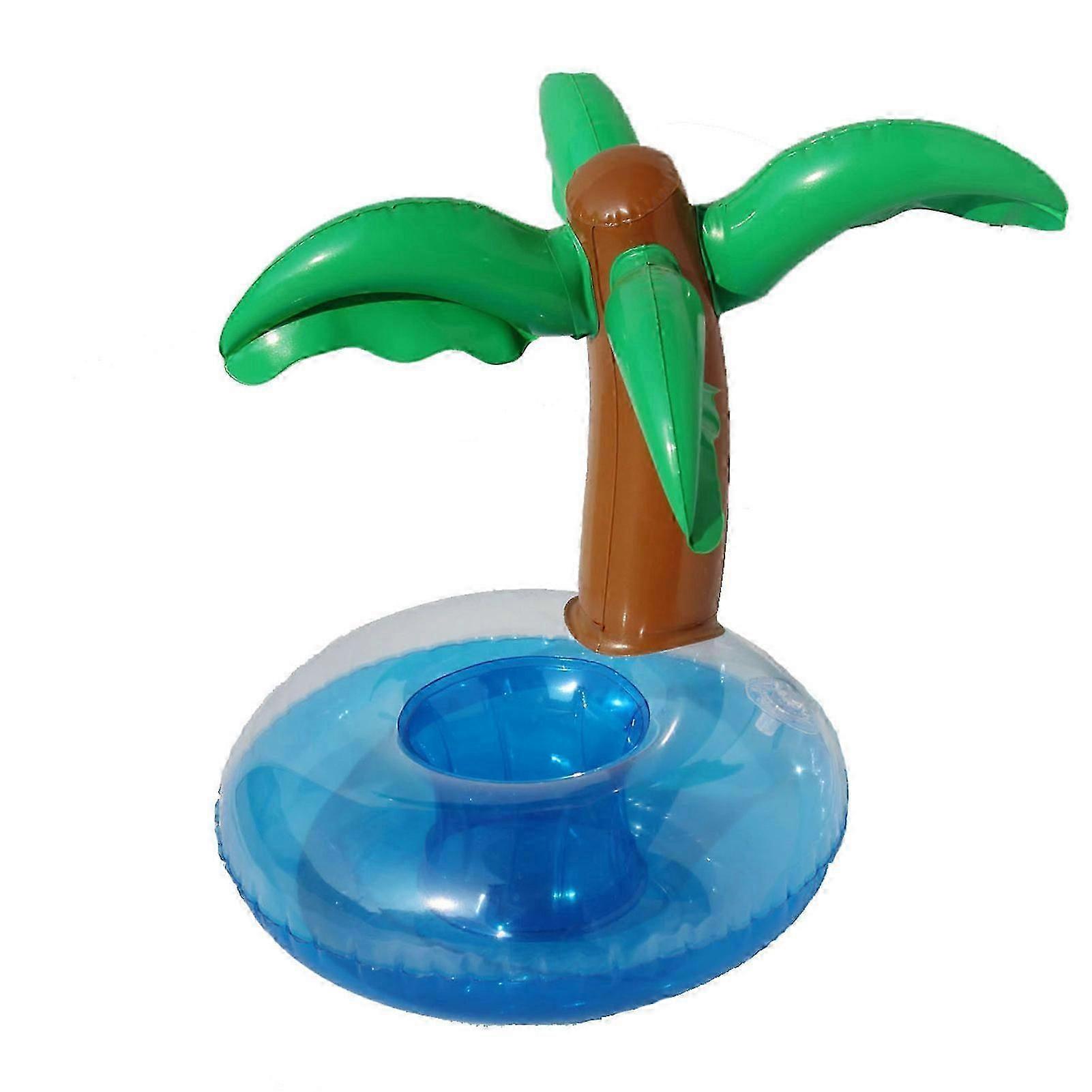 Drink Float Coconut Tree Shape PVC Inflatable Floating Drinking Holder  compatible with Swimming Pool Beach