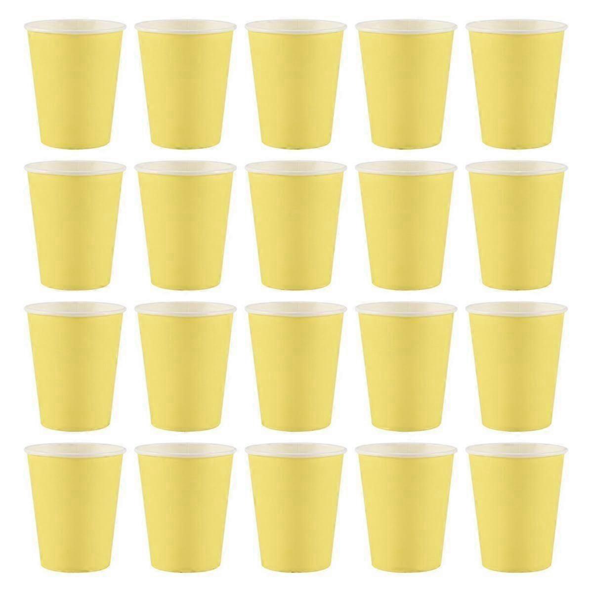 20x Paper Cups Solid Colours Birthday Catering yellow