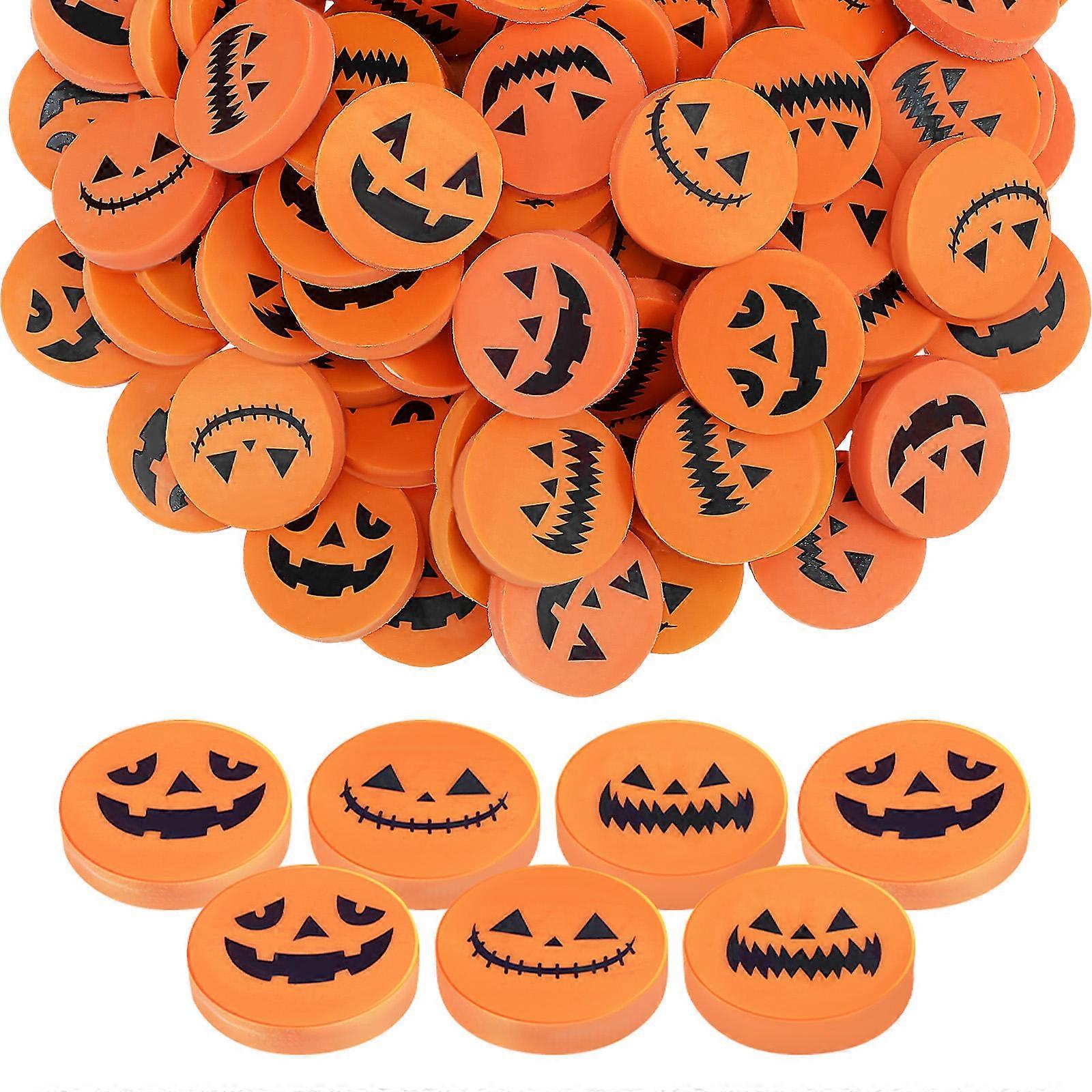 Halloween Pumpkin Erasers Creative Erasers for Students 100Pcs Bulk Pack
