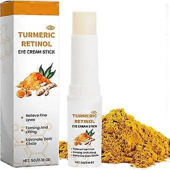 Turmeric Retinol Eye Cream Stick, Under Eye Cream Stick for Dark Circles and Puffy Eyes, Anti-Wrinkle Eye Cream to Smooth and Firm, Reduces Fine Lines