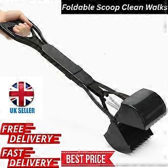 Foldable Long-Handle Dog Pooper Scooper – Pet Waste Pickup Tool, Ergonomic Grip,