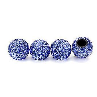 4Pcs/Lot Universal Car Wheel Tire Valve Stem Cap Shining Dustproof Cap Set (Blue)