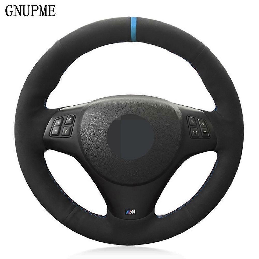 DIY håndsyet sort ruskind bilratdæksel til BMW M Sport M3 E90 E91 E92 E93 E87 E81 E82 E88 X1 E84