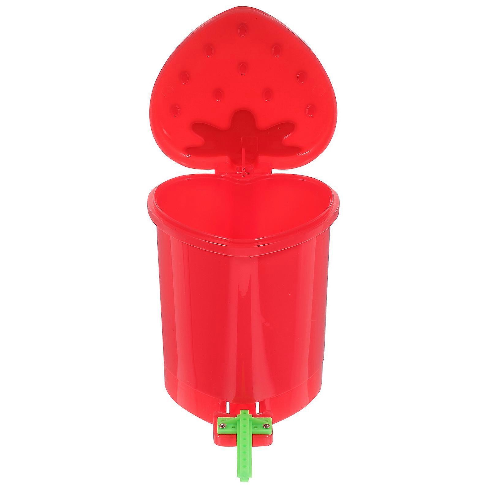Red Parrot Trash Can for Bird Intelligence Develop Plastic 5Pcs