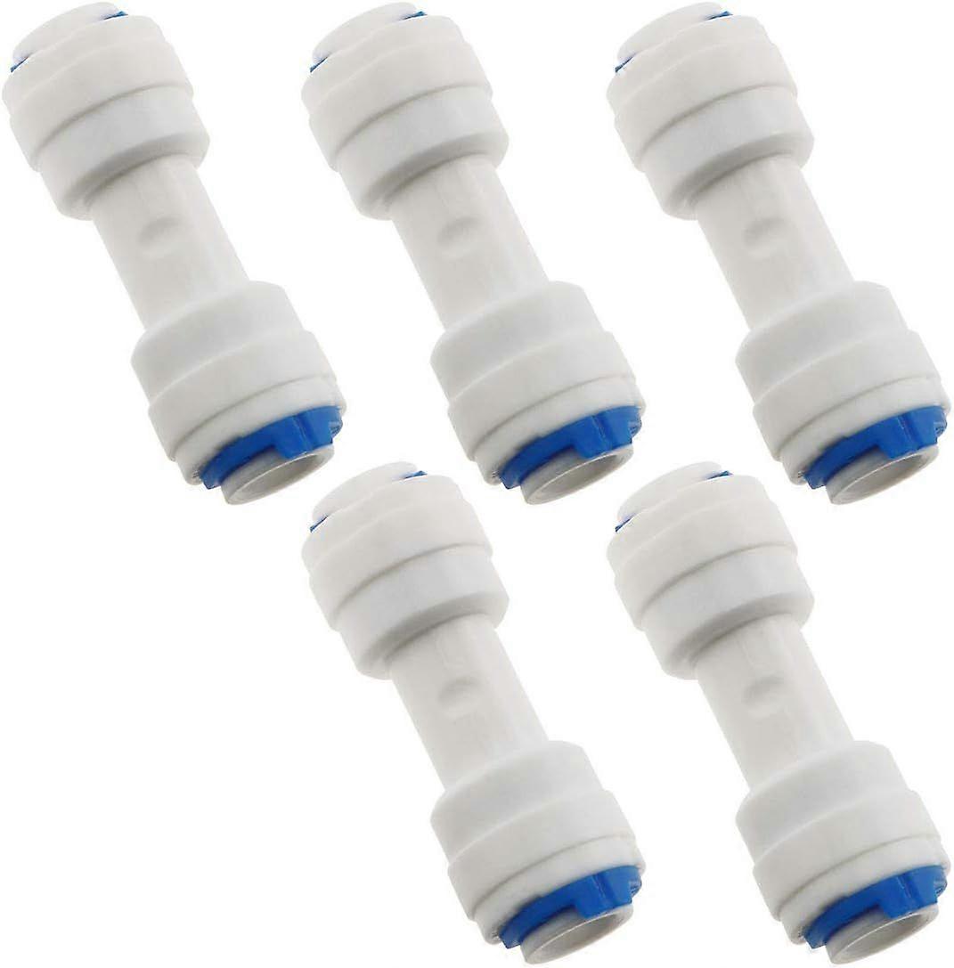 5-Pack Water System Equal Straight 1/4" Plastic Quick Pipe Fitting Reverse Osmosis Connector