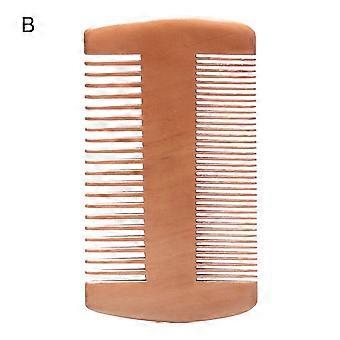 Comb Natural Minimalistic Peach Wood Double-sided Massage Beard Comb for Gift QinHai