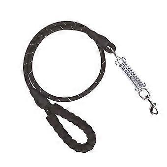 140cm Retractable Dog Leash No Pull Explosion-proof Spring Cushioning Pet Leads Puppy Medium Dogs Training Rope (Black)