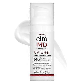 EltaMD UV Clear Facial Solkrem SPF 46 Oljefri formel med sinkoksid, anbefalt av dermatologer (hvit)
