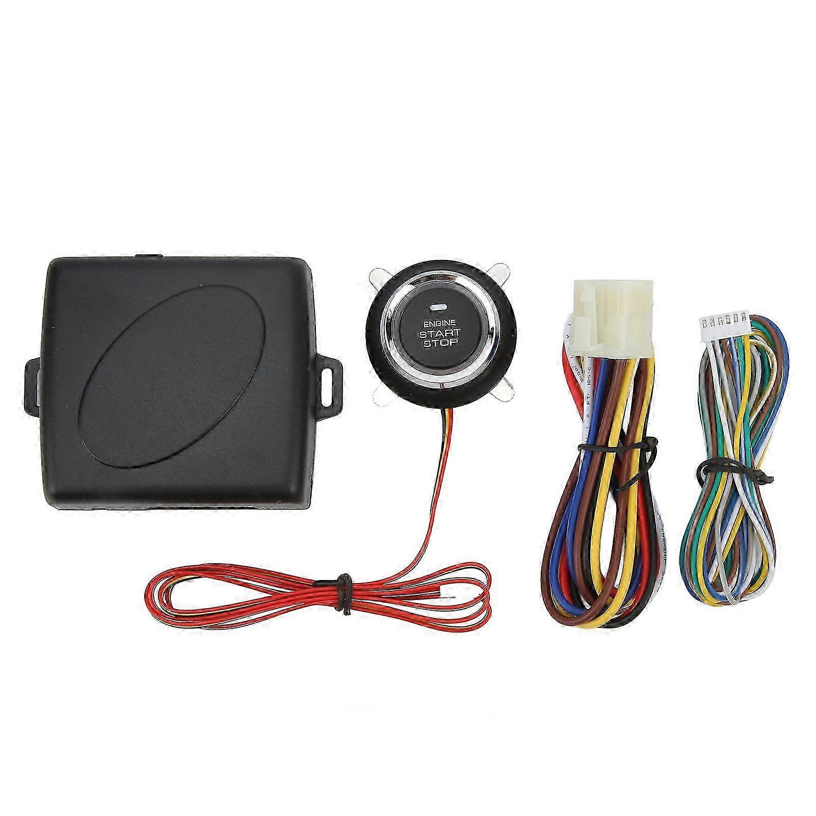 Intelligent one-button start ignition kit, engine start/stop button system, universal type, compatible with DC 12V vehicles.