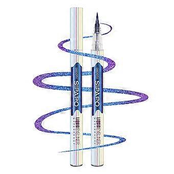 Chameleon Waterproof Glitter Eyeliner for All Skin Tones - Long Lasting UltraFine Tip (#01 Gemstone Blue)
