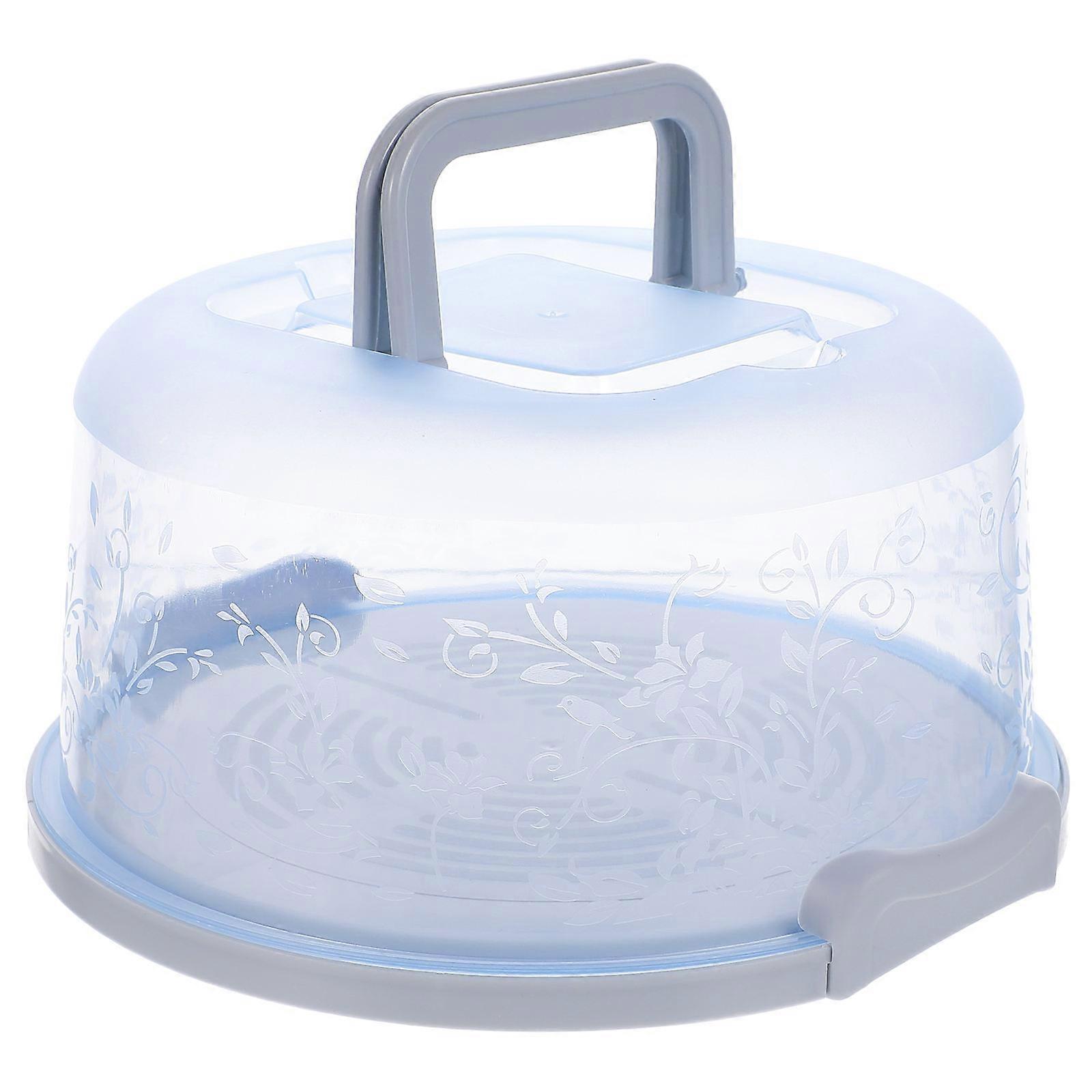 1Pc Bakery Round Shape Plastic Cake Box Portable Cake Container Cake Packing Box