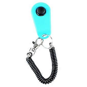 prodef Dog Training Clicker Universal Interactive Pet Training Clicker with Black Long Wrist Strap and Ring Sky Blue intelligence