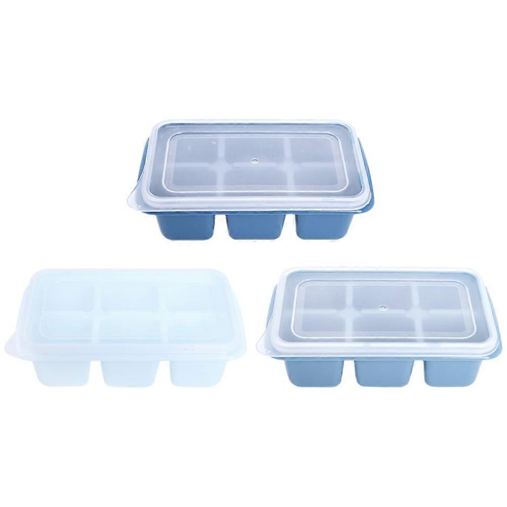 3pcs Plastic Ice Cube Maker Ice Cube Mold Ice Cube Making Mold 6-grids Ice Cube Making Tool