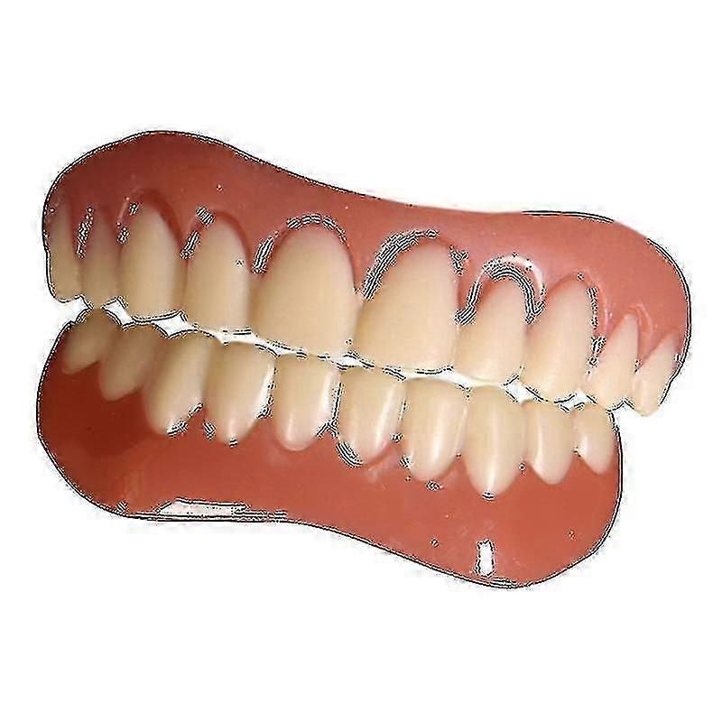 Dentures 2 Sets Upper & Lower Jaw, Natural Comfortable Teeth Protector