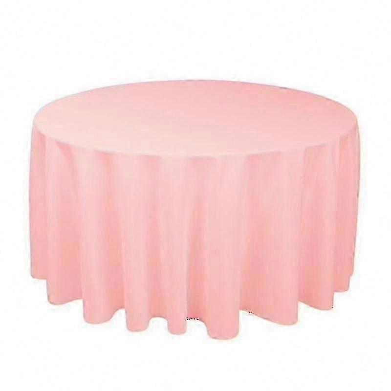 Round Polyester Tablecloth, Durable Solid Color Table Cover for Wedding