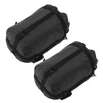 Lot de 2 sacs de rangement compressibles pour sacs de couchage de camping, idéaux pour les voyages.