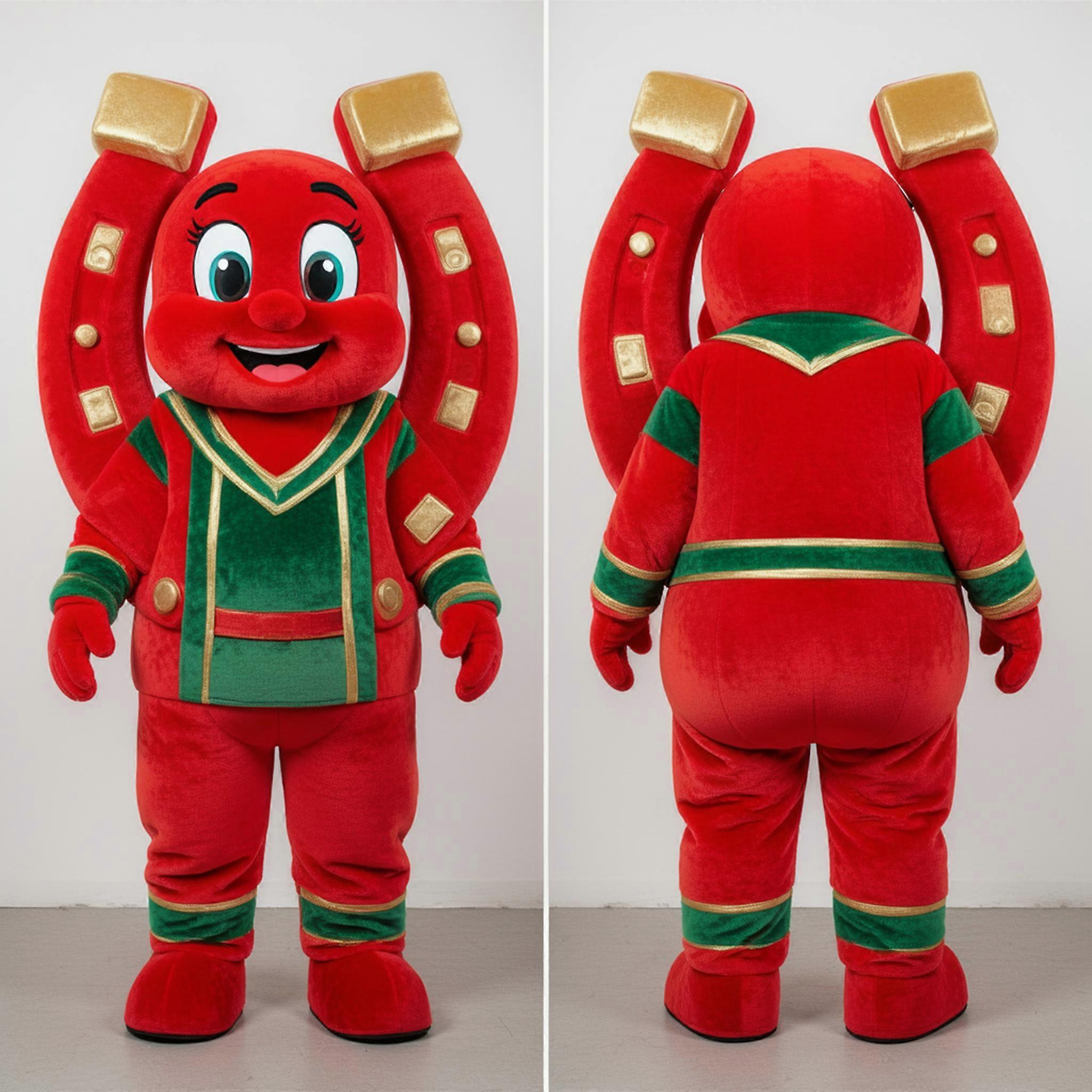 MASTICOT Crimson Red Rounded Horseshoe Mascot