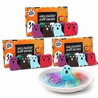 Halloween Bath Bombs for Kids, 6pcs Cute Ghost Shape Fizzing Bath Bombs, Spooky Bubble Bath Gift for Boo Basket Stuffers, Halloween Party Favorsv