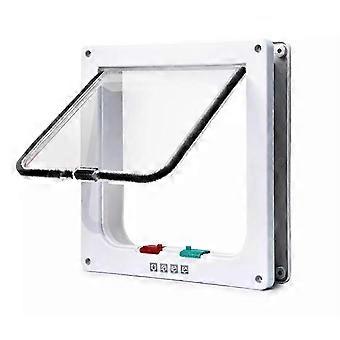 Way Cat Gatt Flap con tunnel Hide Cutout Cat Door Dog Cat Door con serratura Cat Flaps per piccoli animali Cat Mate Chiudibile a chiave Facile da installare Bianco