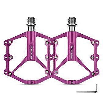 Mountain Bike Pedals Aluminum 3-Bearing Bicycle Pedals Road Bike Pedals Anti-Slip Hollow Replacement Bike Pedals 26-27