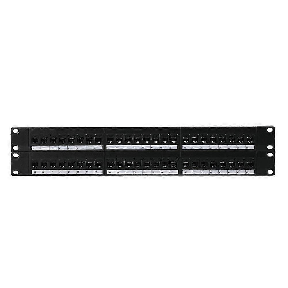 Rack 48 Port Straight-Through CAT6 Patch Panel RJ45 Network Cable Adapter Socket Ethernet Distribution Frame-SNNGV