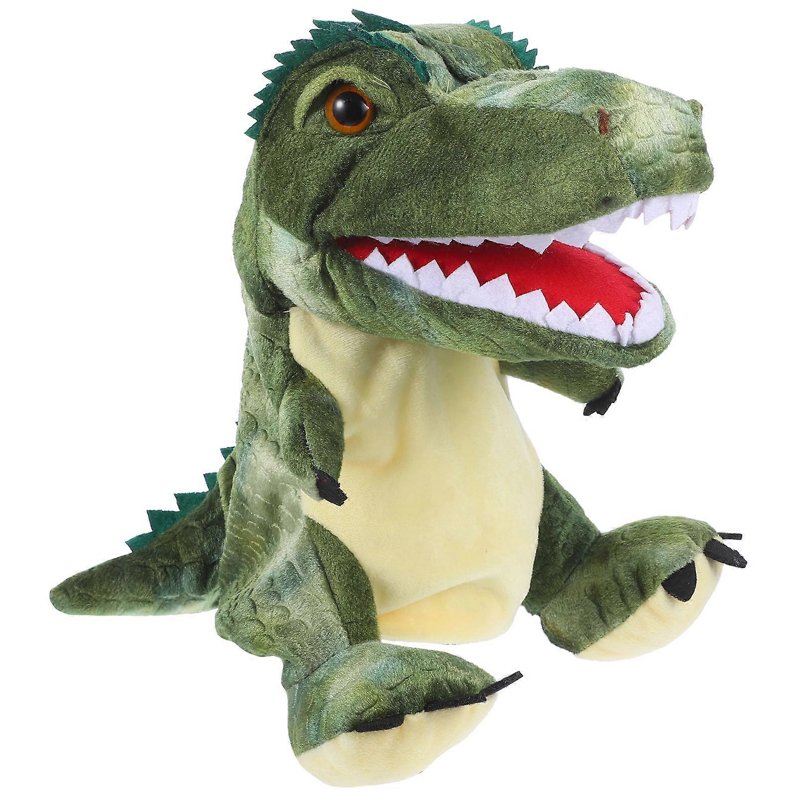 Interactive Hand Puppet Simulated Plush Dinosaur Puppet for Parent-Children Bonding
