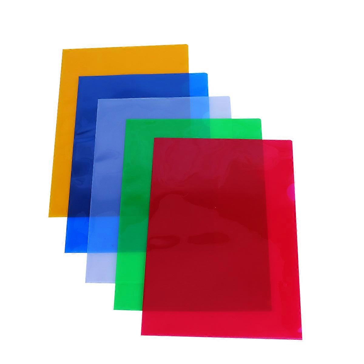 Clear Document Folder File Folder for Office Use 20Pcs L Shape Mixed Color