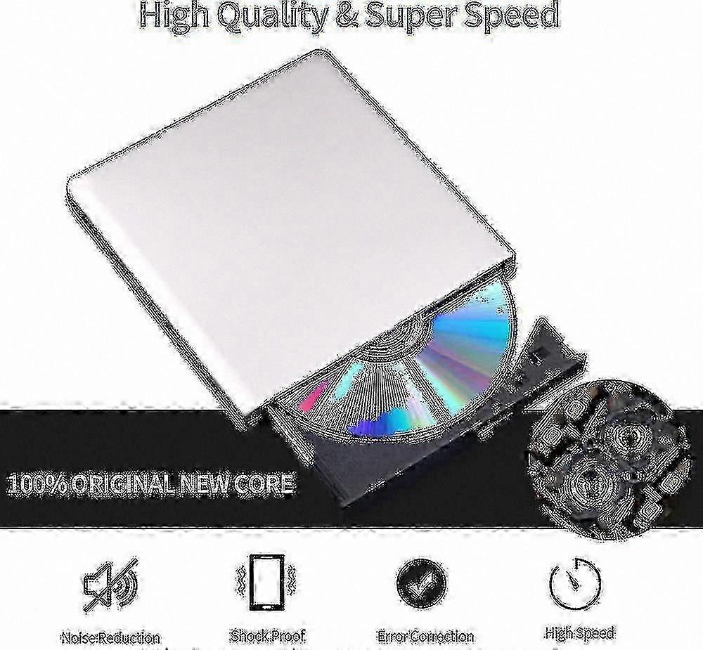 USB 3.0 and Type-C External Blu-ray DVD Drive, 3D CD DVD Reader with High-Speed Data Transfer