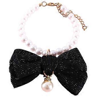 Collar With Decorative Bowknot Elegant Necklace 5Pcs Pack Pet Pearl Cat