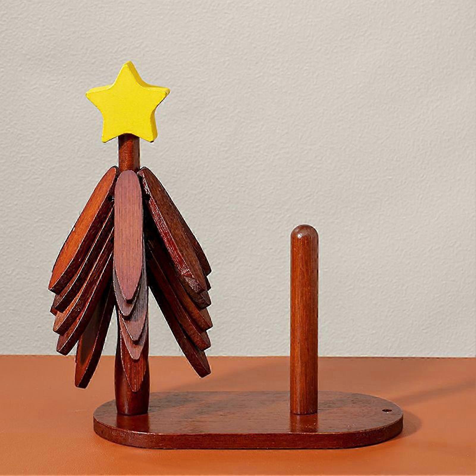 Rustic Star Trivet Set Foldable Wood Design