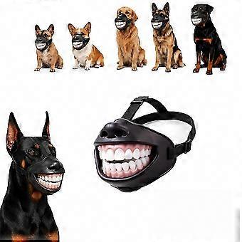 Dog Muzzle With Smiling Teeth Design, Adjustable Pet Mouth Cover for Party Photo Props & Daily Outdoor Walking