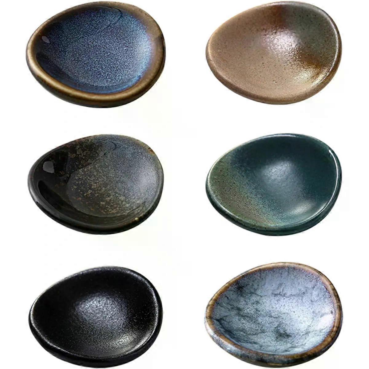 Style Ceramic Chopsticks Rest Set 6pcs for Table Decor