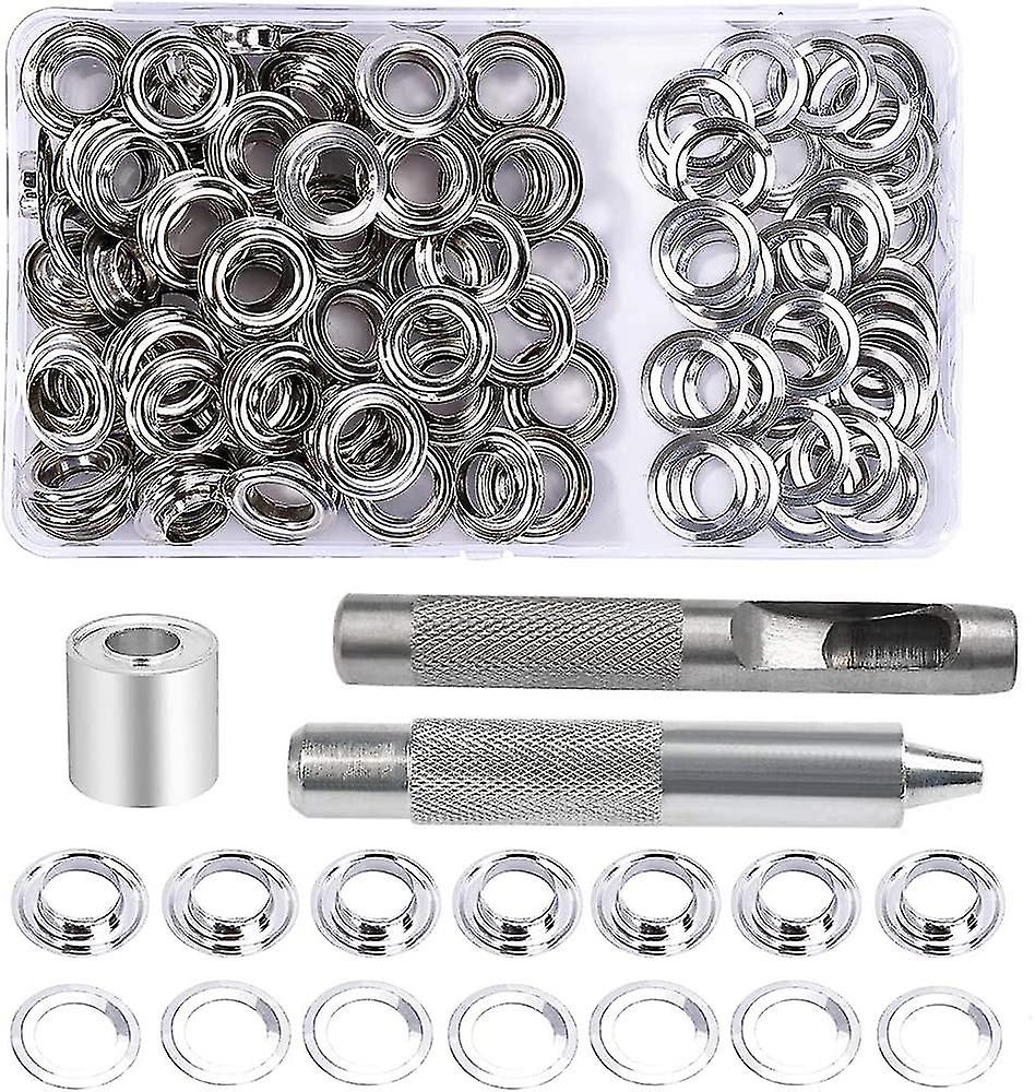 Grommet Eyelets Kit, 100 Sets Eyelets 10mm Eyelets, Tarpaulin Repair Kit, With 3pcs Grommet Grommet Ey